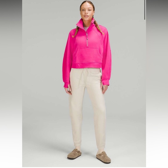 LULULEMON Sonic Pink Scuba Oversized Funnel Neck Half Zip NWOT! SZ M/L - Picture 3 of 8